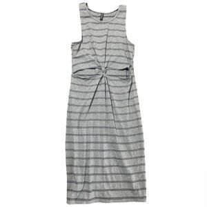 Cotton:On grey striped cutout dress